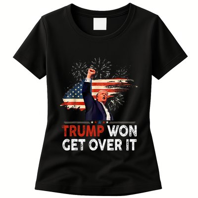 Trump Won Get Over It 2024 Donald Trump Won 2024 Womens T-Shirt