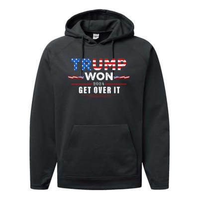 Trump Won Get Over It 2024 Performance Fleece Hoodie