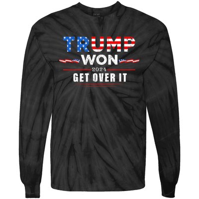 Trump Won Get Over It 2024 Tie-Dye Long Sleeve Shirt