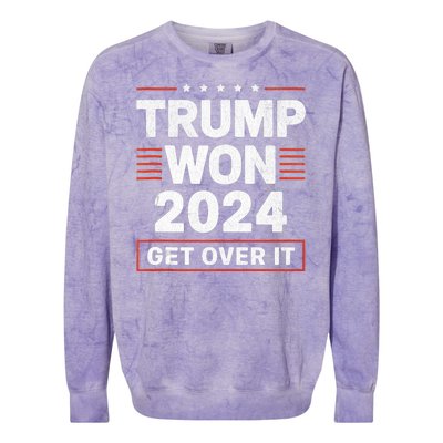 Trump Won Get Over It 2024 Colorblast Crewneck Sweatshirt