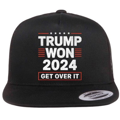 Trump Won Get Over It 2024 Flat Bill Trucker Hat