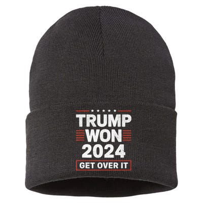 Trump Won Get Over It 2024 Sustainable Knit Beanie