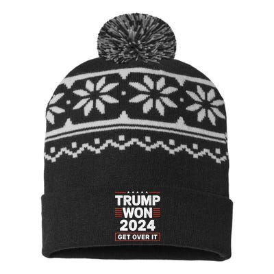 Trump Won Get Over It 2024 USA-Made Snowflake Beanie