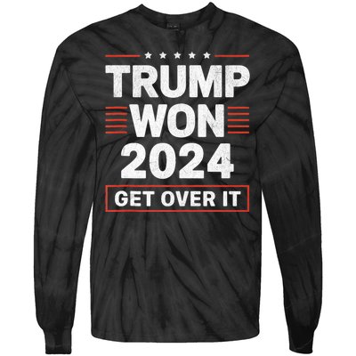 Trump Won Get Over It 2024 Tie-Dye Long Sleeve Shirt