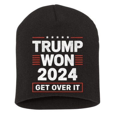 Trump Won Get Over It 2024 Short Acrylic Beanie