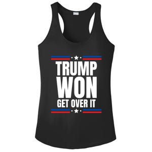 Trump Won Get Over It Patriotic Pro Trump Anti Kamala Funny Ladies PosiCharge Competitor Racerback Tank