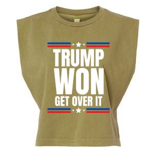 Trump Won Get Over It Patriotic Pro Trump Anti Kamala Funny Garment-Dyed Women's Muscle Tee