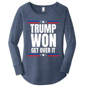 Trump Won Get Over It Patriotic Pro Trump Anti Kamala Funny Women's Perfect Tri Tunic Long Sleeve Shirt