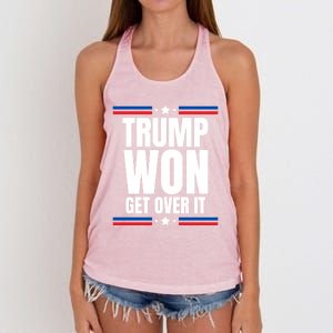 Trump Won Get Over It Patriotic Pro Trump Anti Kamala Funny Women's Knotted Racerback Tank