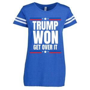 Trump Won Get Over It Patriotic Pro Trump Anti Kamala Funny Enza Ladies Jersey Football T-Shirt