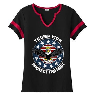 Trump Won Gift Trump Merica Gift Funny Cool Gift Ladies Halftime Notch Neck Tee