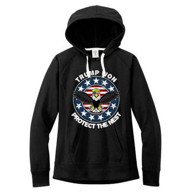 Trump Won Gift Trump Merica Gift Funny Cool Gift Women's Fleece Hoodie