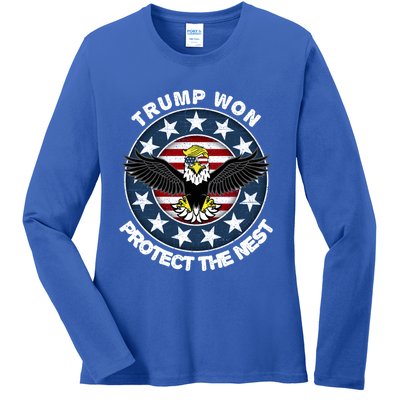 Trump Won Gift Trump Merica Gift Funny Cool Gift Ladies Long Sleeve Shirt