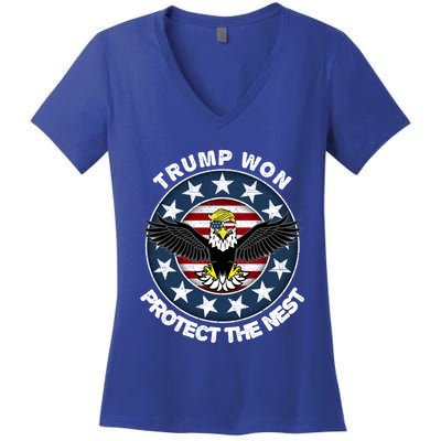 Trump Won Gift Trump Merica Gift Funny Cool Gift Women's V-Neck T-Shirt