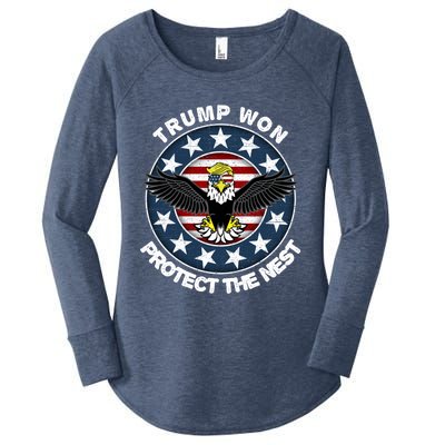 Trump Won Gift Trump Merica Gift Funny Cool Gift Women's Perfect Tri Tunic Long Sleeve Shirt