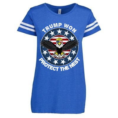 Trump Won Gift Trump Merica Gift Funny Cool Gift Enza Ladies Jersey Football T-Shirt