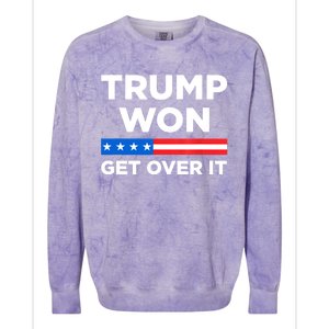 Trump Won Get Over It 2024 Donald Trump Won 2024 Colorblast Crewneck Sweatshirt