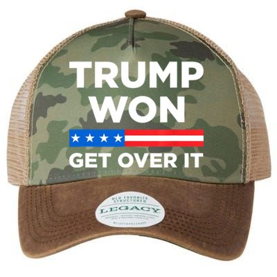 Trump Won Get Over It 2024 Donald Trump Won 2024 Legacy Tie Dye Trucker Hat