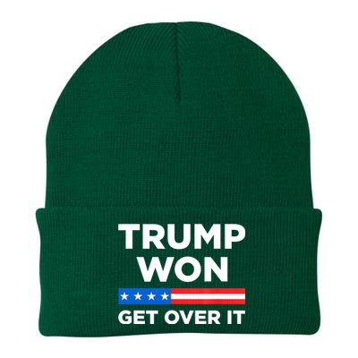 Trump Won Get Over It 2024 Donald Trump Won 2024 Knit Cap Winter Beanie