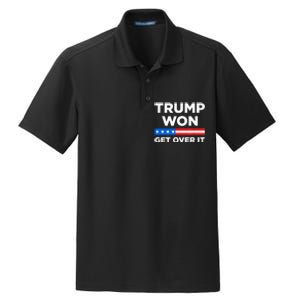 Trump Won Get Over It 2024 Donald Trump Won 2024 Dry Zone Grid Polo