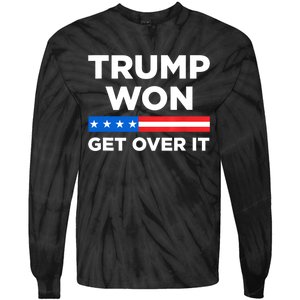 Trump Won Get Over It 2024 Donald Trump Won 2024 Tie-Dye Long Sleeve Shirt