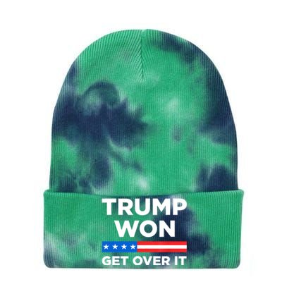 Trump Won Get Over It 2024 Donald Trump Won 2024 Tie Dye 12in Knit Beanie