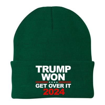 Trump Won Get Over It 2024 Patriotic Trump Red Knit Cap Winter Beanie