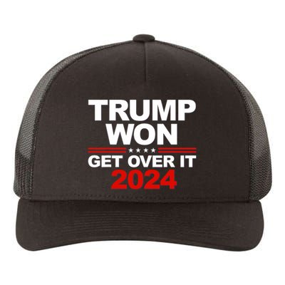 Trump Won Get Over It 2024 Patriotic Trump Red Yupoong Adult 5-Panel Trucker Hat