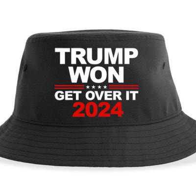 Trump Won Get Over It 2024 Patriotic Trump Red Sustainable Bucket Hat