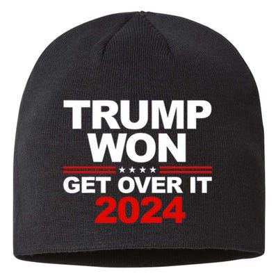 Trump Won Get Over It 2024 Patriotic Trump Red Sustainable Beanie