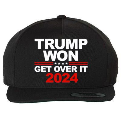 Trump Won Get Over It 2024 Patriotic Trump Red Wool Snapback Cap