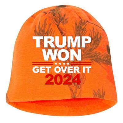 Trump Won Get Over It 2024 Patriotic Trump Red Kati - Camo Knit Beanie