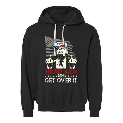 Trump Won Get Over It 2024 Garment-Dyed Fleece Hoodie