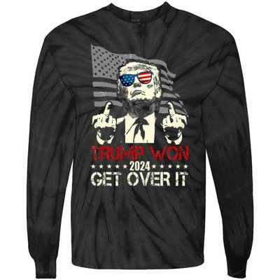 Trump Won Get Over It 2024 Tie-Dye Long Sleeve Shirt