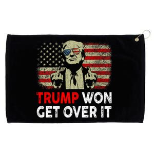 Trump Won Get Over It Patriotic Pro Trump Anti Kamala Funny Grommeted Golf Towel