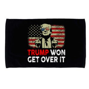 Trump Won Get Over It Patriotic Pro Trump Anti Kamala Funny Microfiber Hand Towel