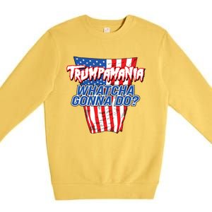 Trumpamania Whatcha Gonna Do Trump 2024 Election Vote Usa Premium Crewneck Sweatshirt