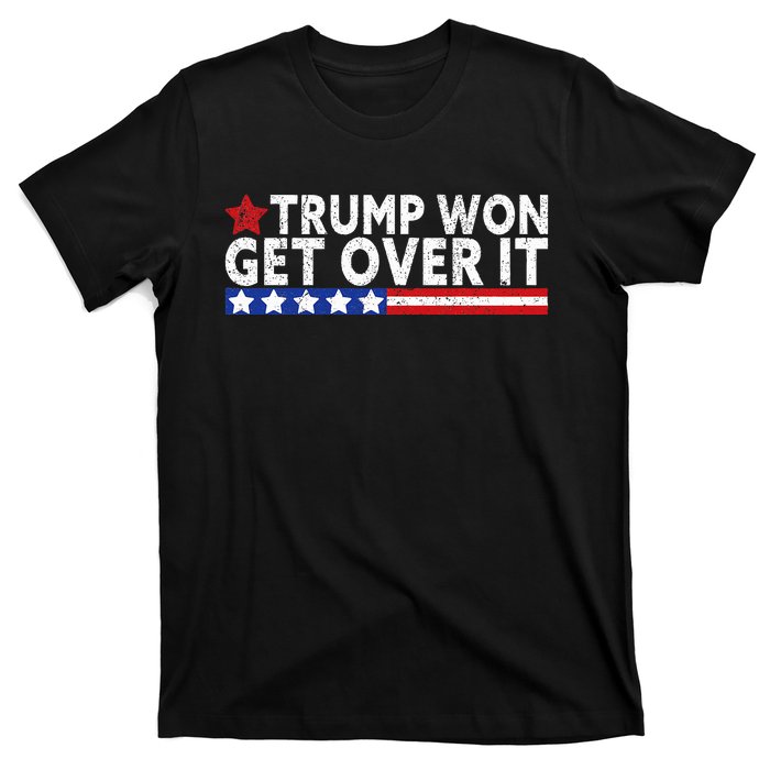 Trump Won Get Over It 2024 Flag Usa T-Shirt