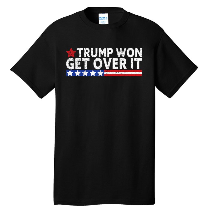 Trump Won Get Over It 2024 Flag Usa Tall T-Shirt