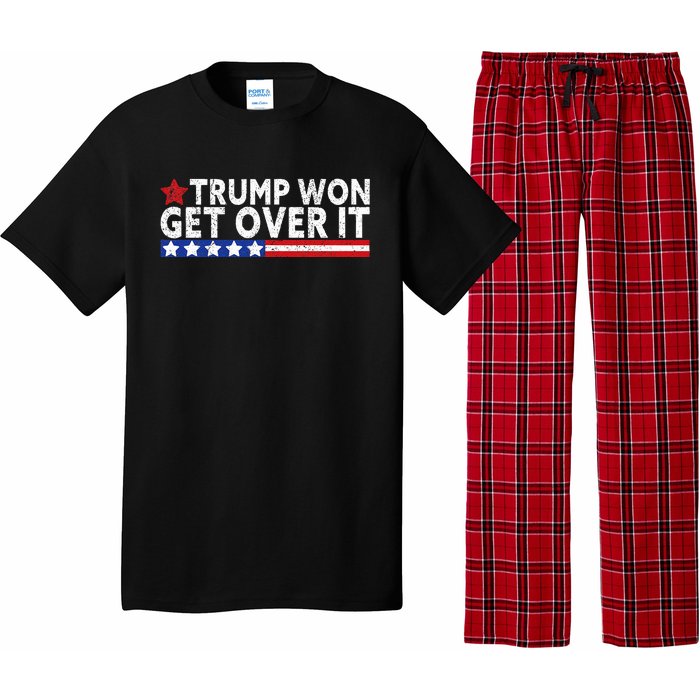 Trump Won Get Over It 2024 Flag Usa Pajama Set