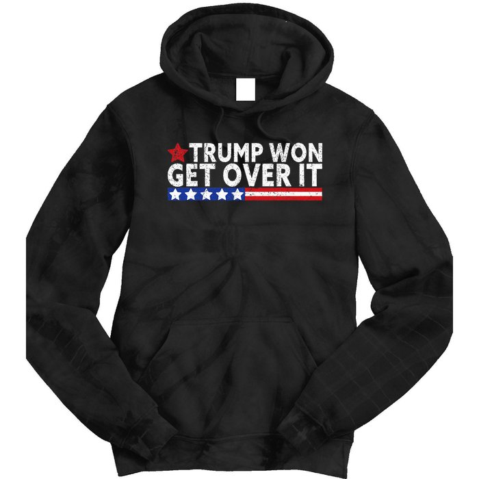 Trump Won Get Over It 2024 Flag Usa Tie Dye Hoodie