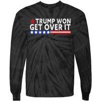 Trump Won Get Over It 2024 Flag Usa Tie-Dye Long Sleeve Shirt