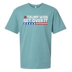 Trump Won Get Over It 2024 Flag Usa Sueded Cloud Jersey T-Shirt