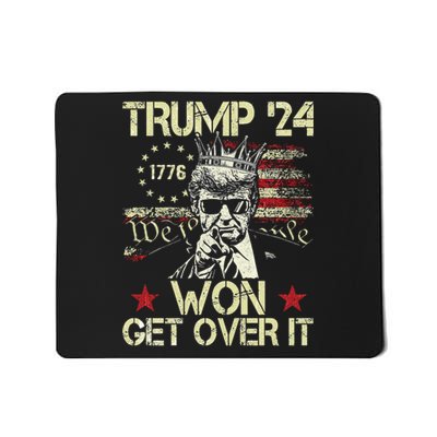 Trump Won Get Over It 2024 Hoodie Mousepad