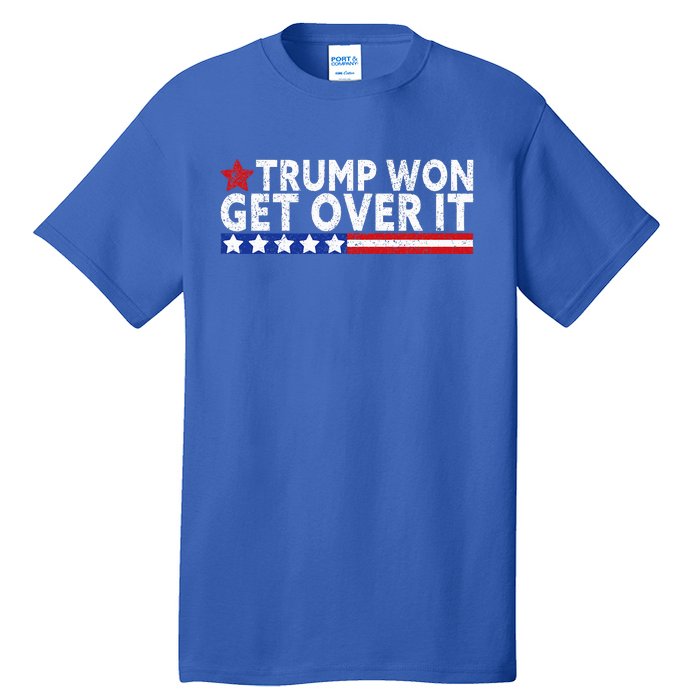 Trump Won Get Over It 2024 Flag Usa Tall T-Shirt