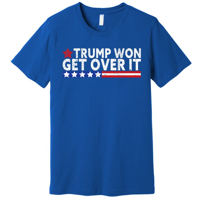 Trump Won Get Over It 2024 Flag Usa Premium T-Shirt