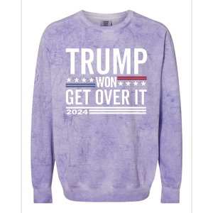 Trump Won Get Over It 2024 Colorblast Crewneck Sweatshirt