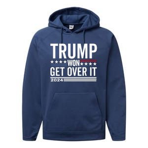 Trump Won Get Over It 2024 Performance Fleece Hoodie