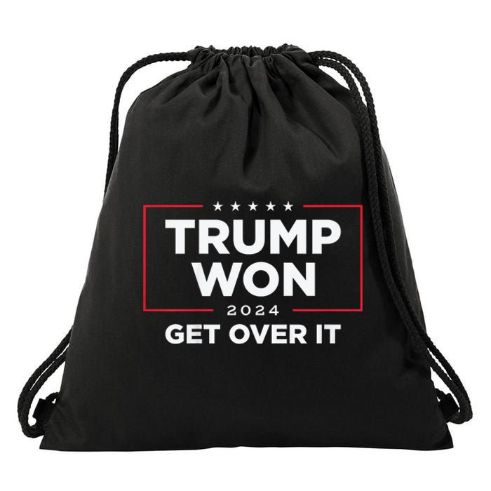 Trump Won Get Over It 2024 Drawstring Bag