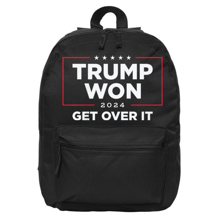 Trump Won Get Over It 2024 16 in Basic Backpack